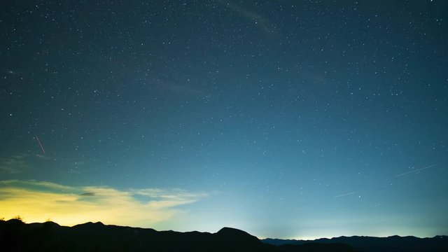 月と星空　南アルプス　タイムラプス　2020年8月12日　静岡県　天竜市　日本