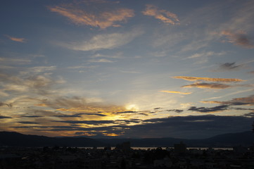 夕焼けの空素材 K3BP7336