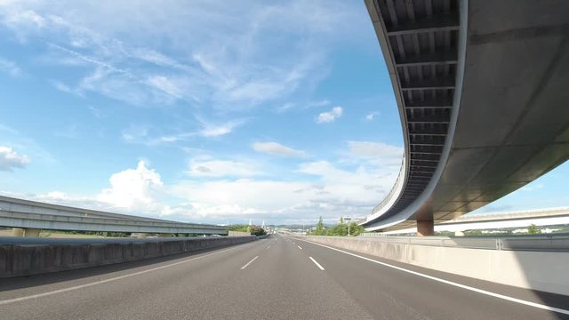 高速道路　移動映像　伊勢湾岸自動車道　愛知県　日本　