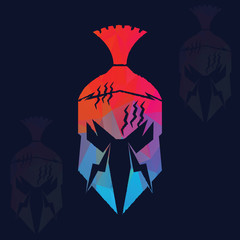 Spartan logo. Old Vintage Antiques Spartan warrior vector design