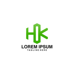 Initials HK Logo Vector Illustration Icon