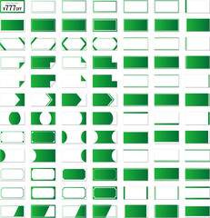 セールやクーポンに使える緑系グラデーションのバナー、フレームセット