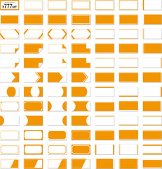 セールやクーポンに使えるオレンジ色のバナー、フレームセット