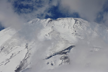 snow covered mountains