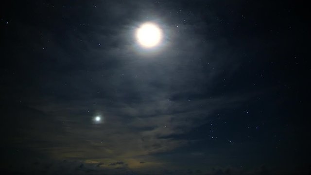 月と雲　2020年8月13日　タイムラプス　日本