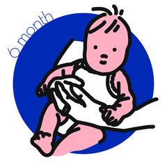 6month-抱っこされている赤ちゃんのイラスト