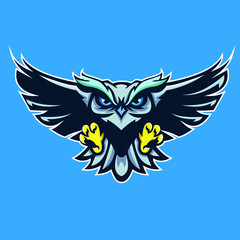 Obraz premium eagle owl with wings