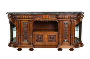 Buffet ornate marble top with clipping path.