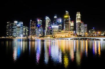Fototapeta na wymiar singapore city skyline at night