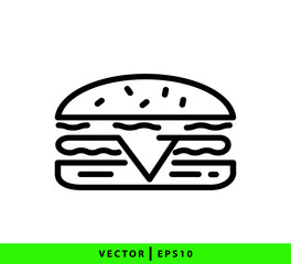 Burger icon vector logo template trendy best seller