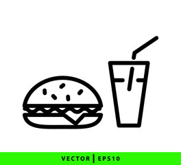 Burger icon vector logo template trendy best seller