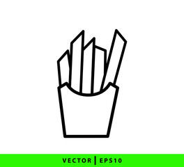 French fries icon vector logo design template
