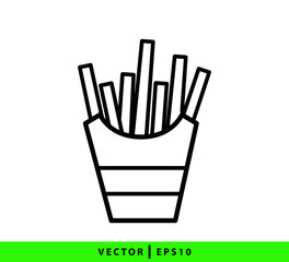 French fries icon vector logo design template