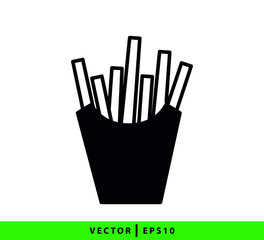 French fries icon vector logo design template