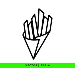 French fries icon vector logo design template