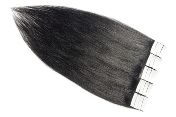 tape in straight black human hair extensions