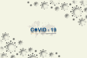 Covid-19 , Coronavirus , illustration covid-19 virus on white background.