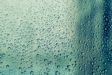 Water droplet on the window glass