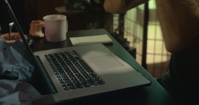 Frustrated Writer Writes Something He is Unhappy with and gets Exasperated
