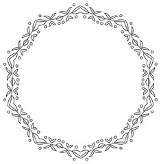 手描き風　線画のベクターフレーム