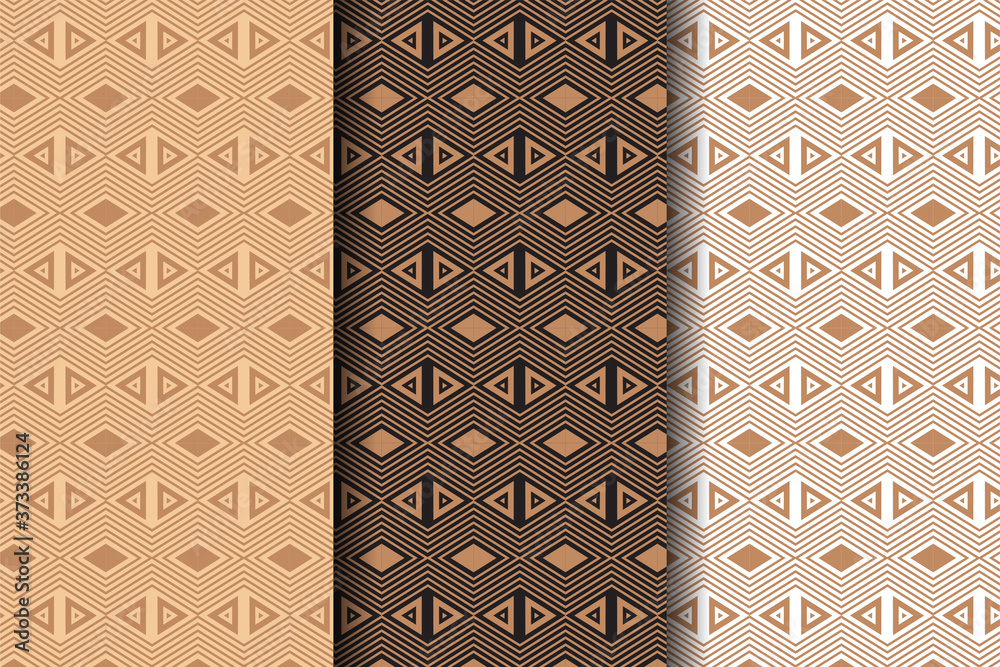 Poster vector seamless pattern. modern stylish texture. brown element seamless geometric pattern in white, 
