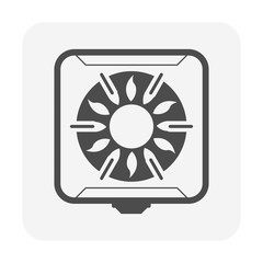 Gas stove and flame vector icon design.