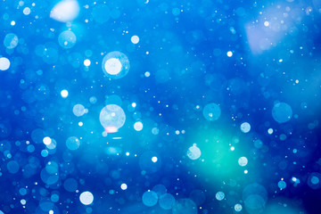 Fantasy Abstract blur blue bokeh of lights colorful sparkle