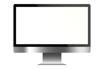 Monitor screen. Blank desktop monitor. LCD display illustration. Vector illustration.