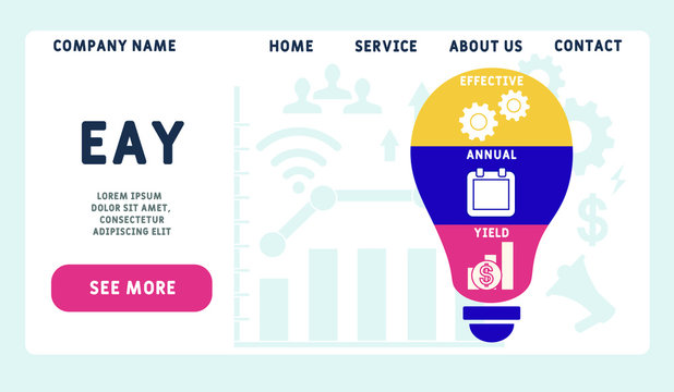 Vector website design template . EAY - effective annual yield  illustration for website banner, marketing materials, business presentation, online advertising.