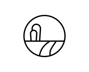 Flat line icon