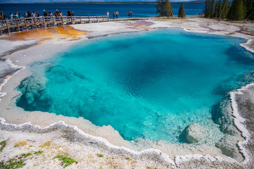Abyss Pool in West Thumb Geyser Basin in Yellowstone National Park