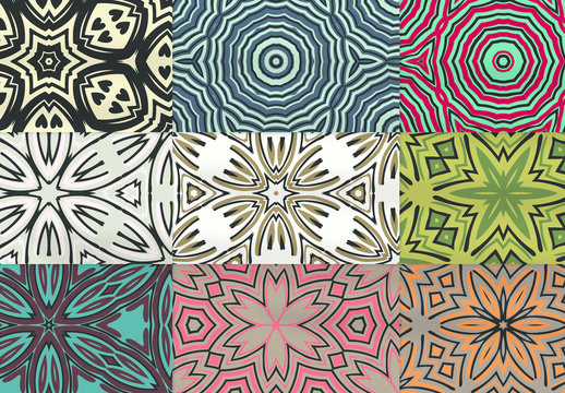 Pattern Mandala Seamless Collection with  Motifs