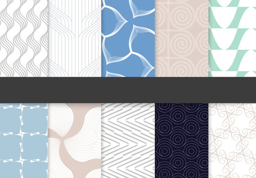 Pattern Pastel Colored Simple Geometric Seamless Collection