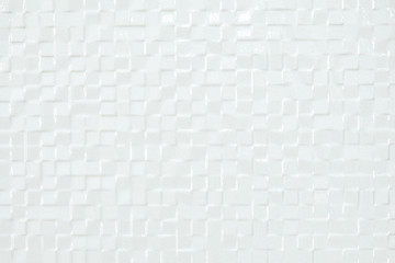 White square mosaic tiles for texture background and copy space.