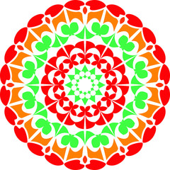 vector multi color mandala.colored flowers design.