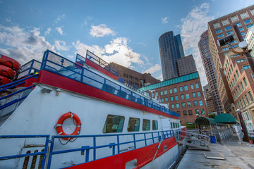 Fototapeta na wymiar Famous Boston Harbor and harbor boat tours