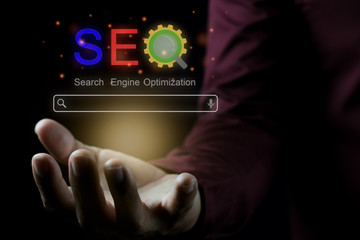 Search engine optimization low light photography concept idea for business advertisement