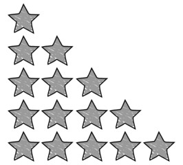 Hand drawn stars on the white background. rating concept.