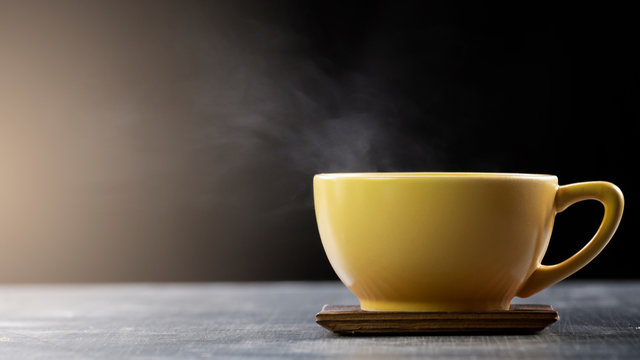 cuo of coffee on dark background