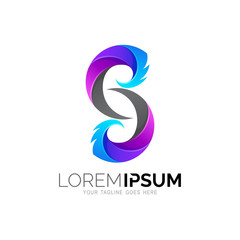 Letter S logo template, 3d logos 