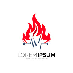 Flame logo , Fire logo with abstract design template