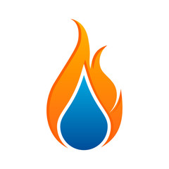 creative concept water and gas logo symbol