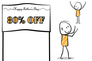 father's day sale,discount poster.happy father's day. vector illustration.