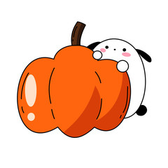 funny puppy pumpkin cartoon
