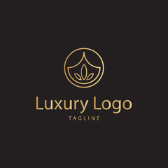 Gold luxury logo design. vector
