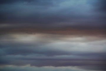 Only sky with different storm clouds 