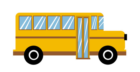 Yellow school bus vector illustration