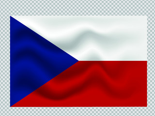 Czech flag with wavy 3d effect.