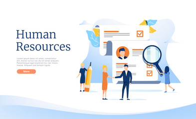 Recruitment web banner concept set. Job interview and human resources manager. Employment and labor. Search work