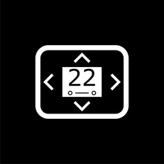 Thermostat glyph icon isolated on dark background.